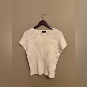 Tahari Short Sleeve Cream Top